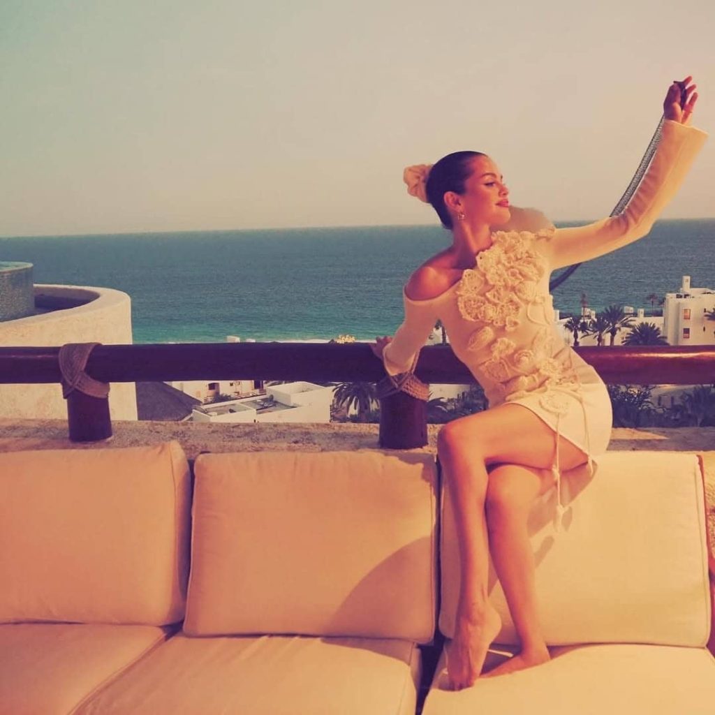 All smilles and joy as she selebrates